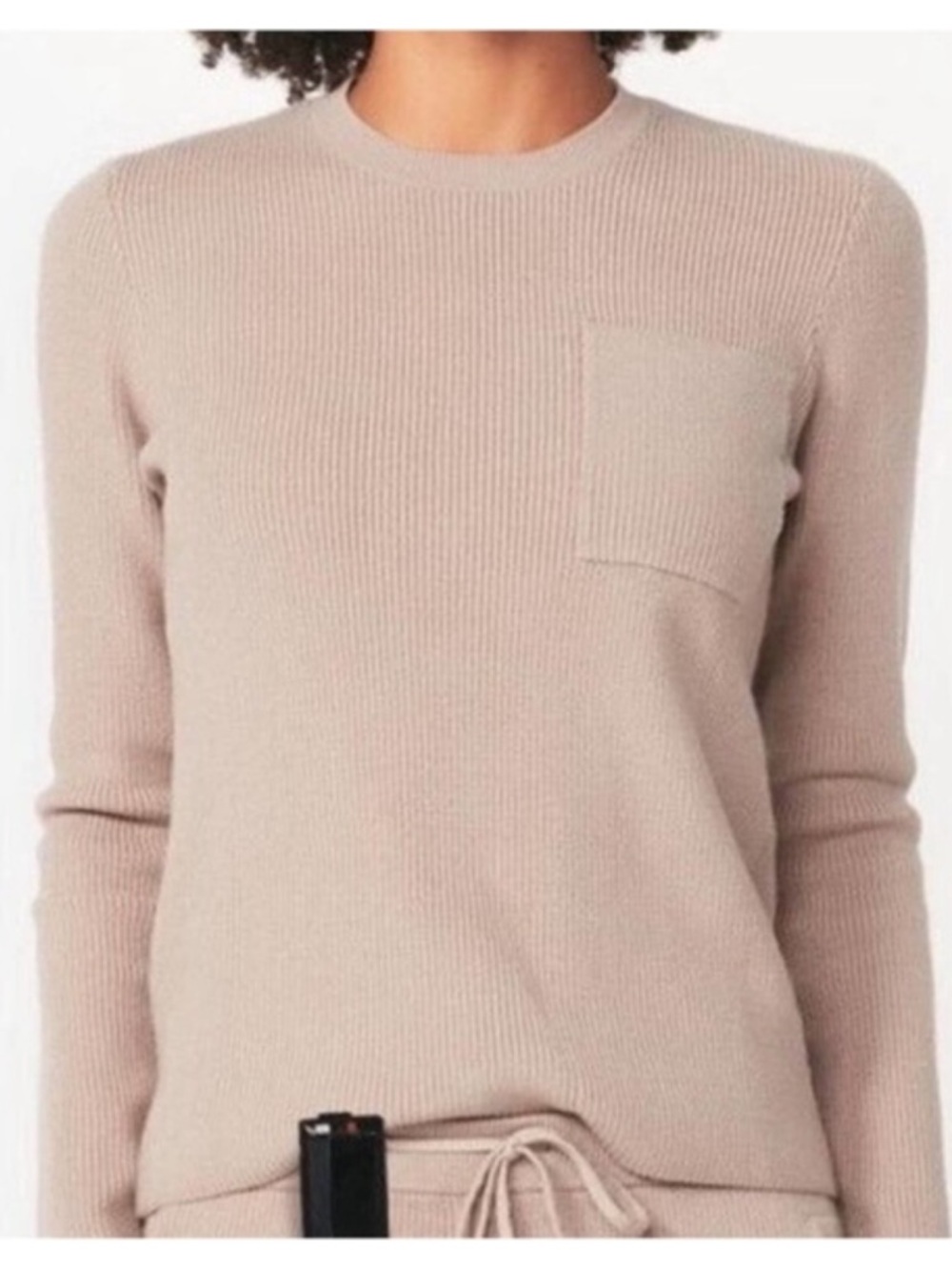 Figs Ribbed Knit Pocket Loungewear Top